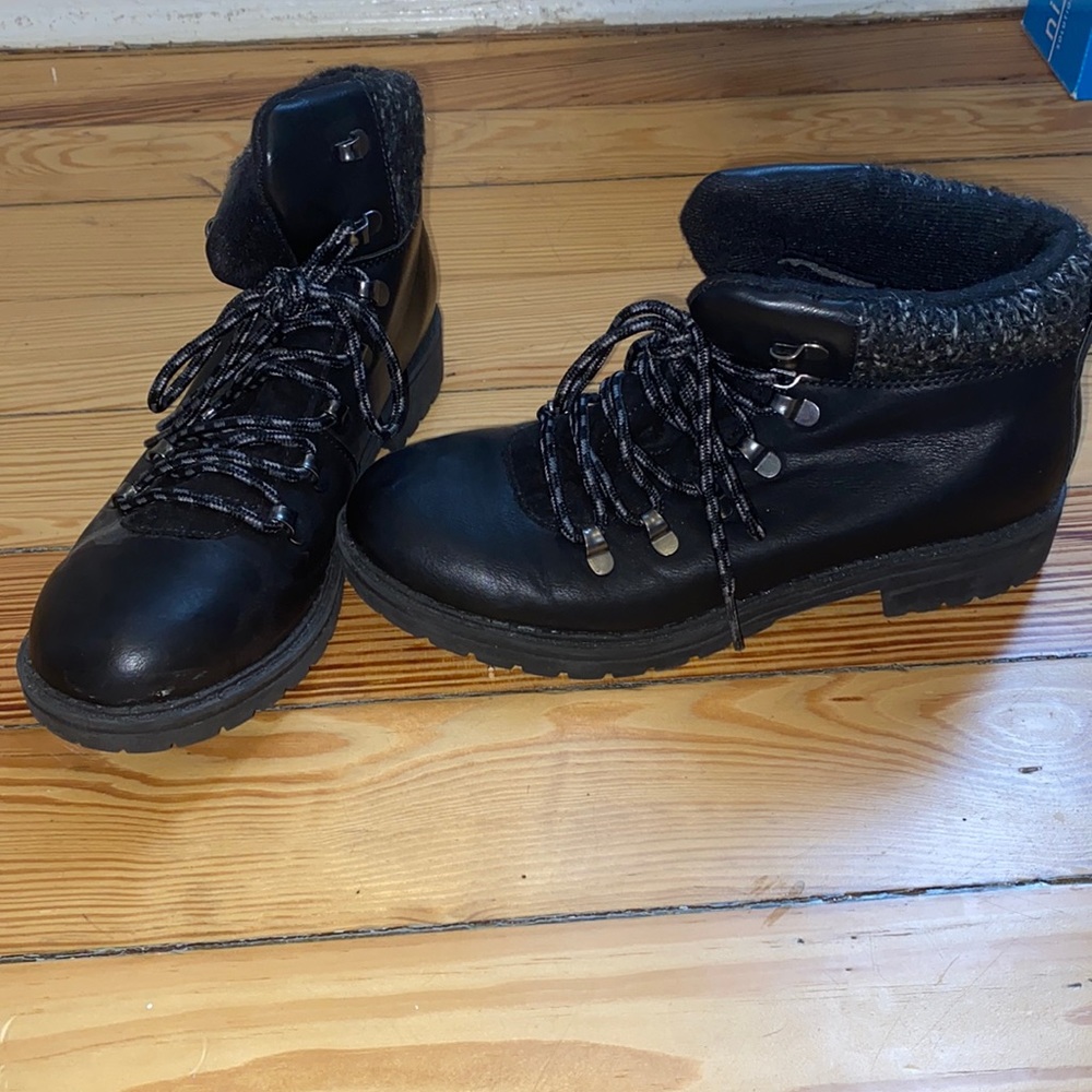 Black lace up boots